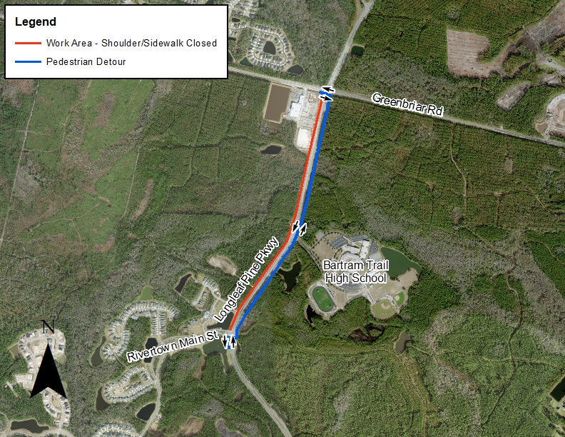 Rivertown Water Treatment Facility Project - Sidewalk Detour Map
